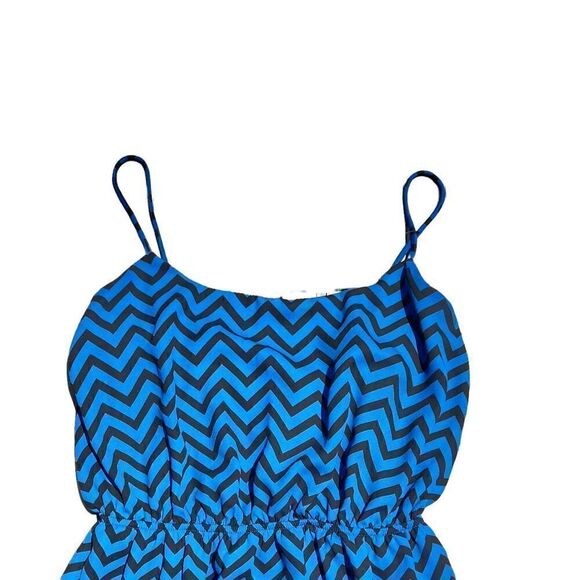 FRANCHESCA’S MIAMI Blue & Black Chevron Dress Size Small - Picture 3 of 4